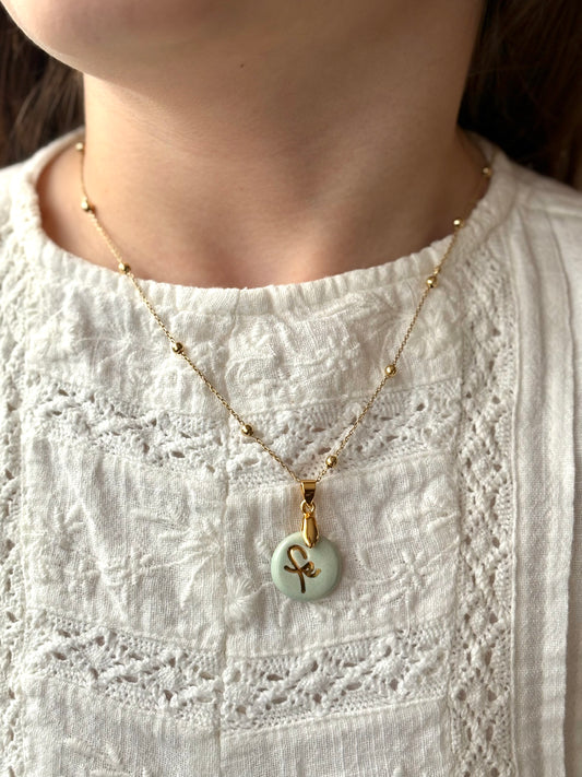 Medalla Fe chica ceramica oro