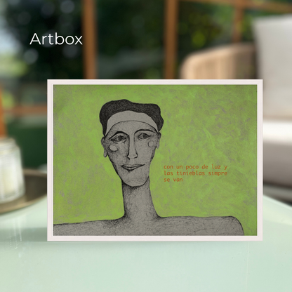 With a piece of light