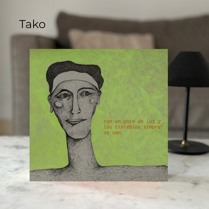 With a piece of light